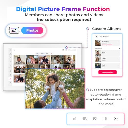 Image of Akimart 15.6 inch Smart Digital Calendar & Chore Chart, Smart Touchscreen Interactive Display for Family Schedules, Digital Photo Frame Functon, Wall & Desk Mountable