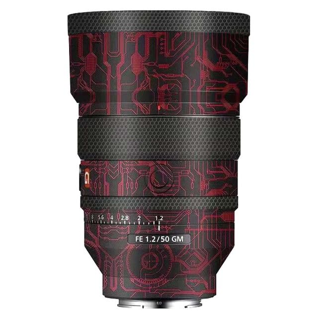 Sony FE 50 mm F1.2 GM autocollant de protection vinyle rouge