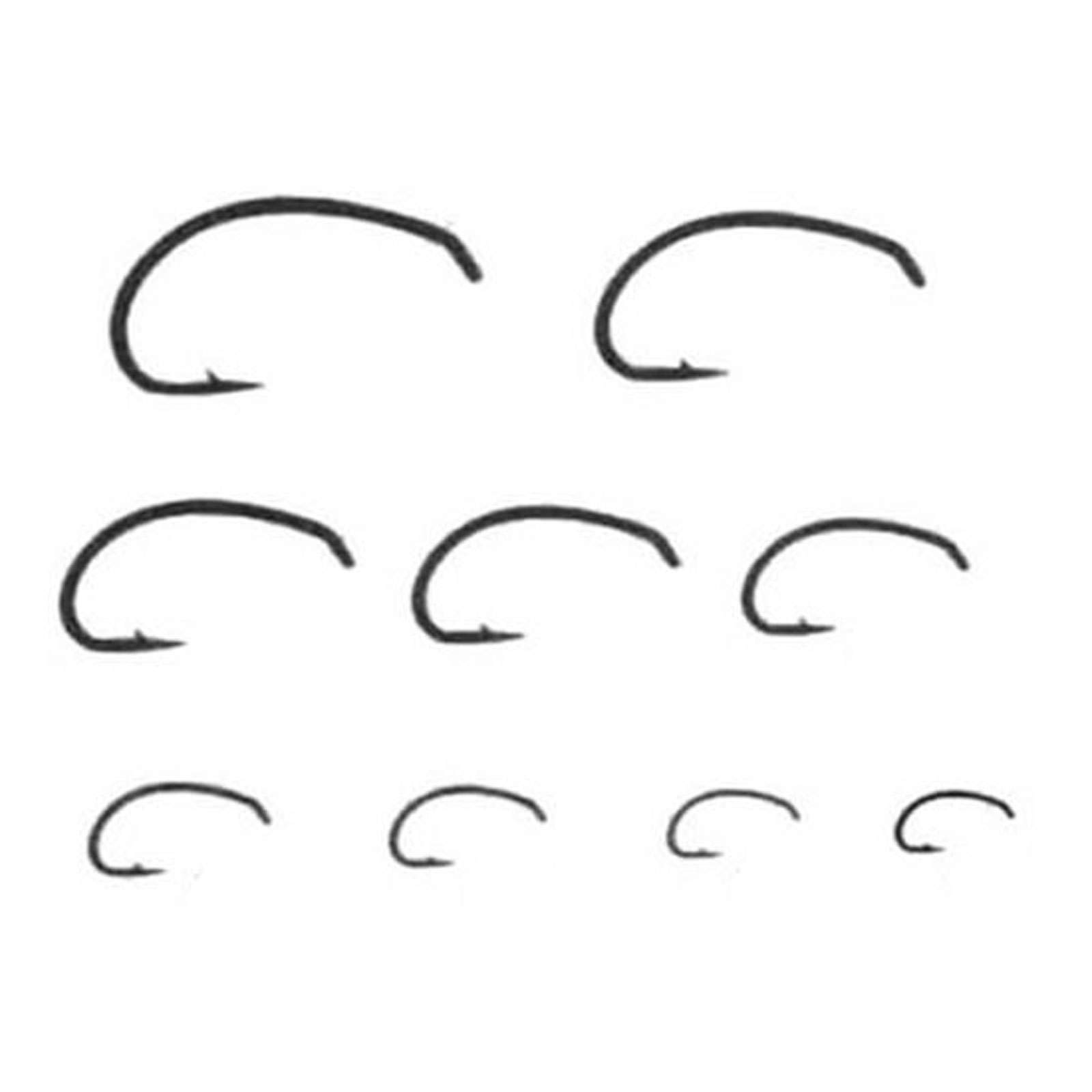 Umpqua Fly Tying Hooks U202 50Pk 08 Scud/Pupa Hook Curved 1X Short 1X Strong