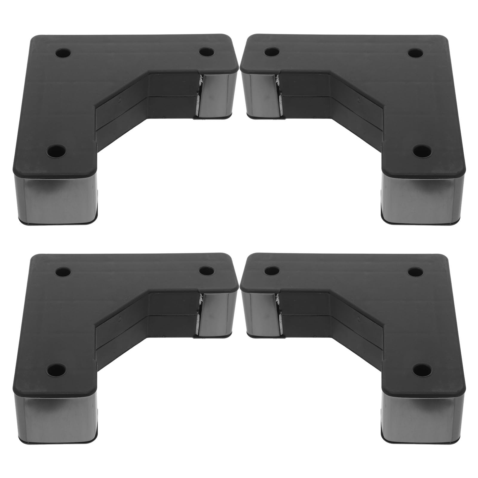 Elevadores de muebles en L HEALLILY de acero negro para cama y estantes de cocina