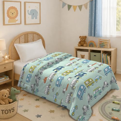 Image of MORADO Glace Cotton AC Comforter /Blanket /Quilt for Single Bed | Soft & Breathable Lightweight AC Quilt | Reversible All Season Bedding Comforter |Size 60x90 Inches,Bus & Multi,Single
