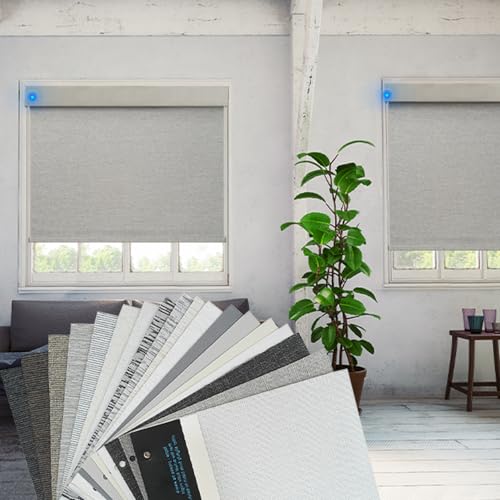 Blindify Motorized Blinds with Remote, Smart Blind Roller Shades Compatible with Alexa, Durable...