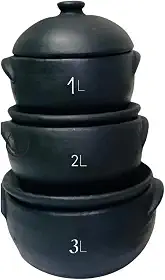 Conjunto 3 Panelas de Barro Curada Para Moqueca Galjnhada Feijoada Comida Caseira 1l, 2l e 3l Não Solta Resíduos