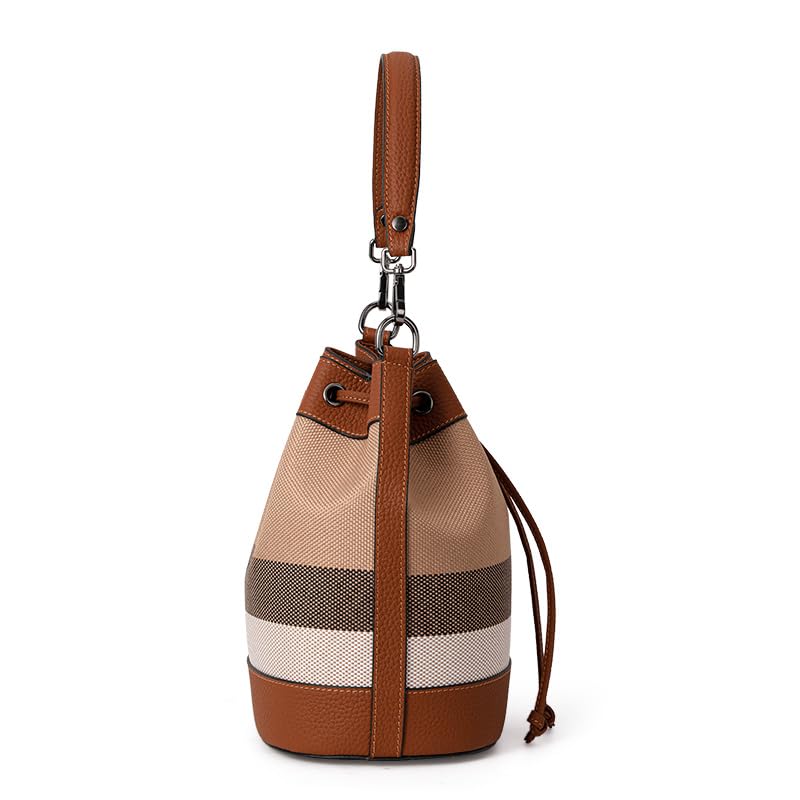 Bolso Tote para mujer con cierre de cordón y bandolera miniatura 5
