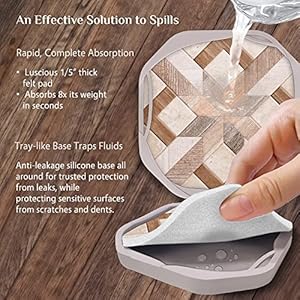 UMIRRO Absorbent Felt Coasters for Drinks, Rustic Farmhouse Cup Coaster for Coffee Table Decor, Small Unique Birthday Gift Ideas for Men, Dad, Him, Women Mom, Her, 4", Brown, Set of 4 UMIRRO Absorbent Felt Coasters for Drinks Rustic Farmhouse Cup Coaster for Coffee Table Decor Small Unique Birthday Gift Ideas for Men Dad Him Women Mom Her 4 Brown Set of 4