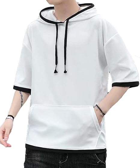 Amazon Co Jp 在庫限り ガナタ パーカー メンズ 夏 半袖 無地 トップス ファッション