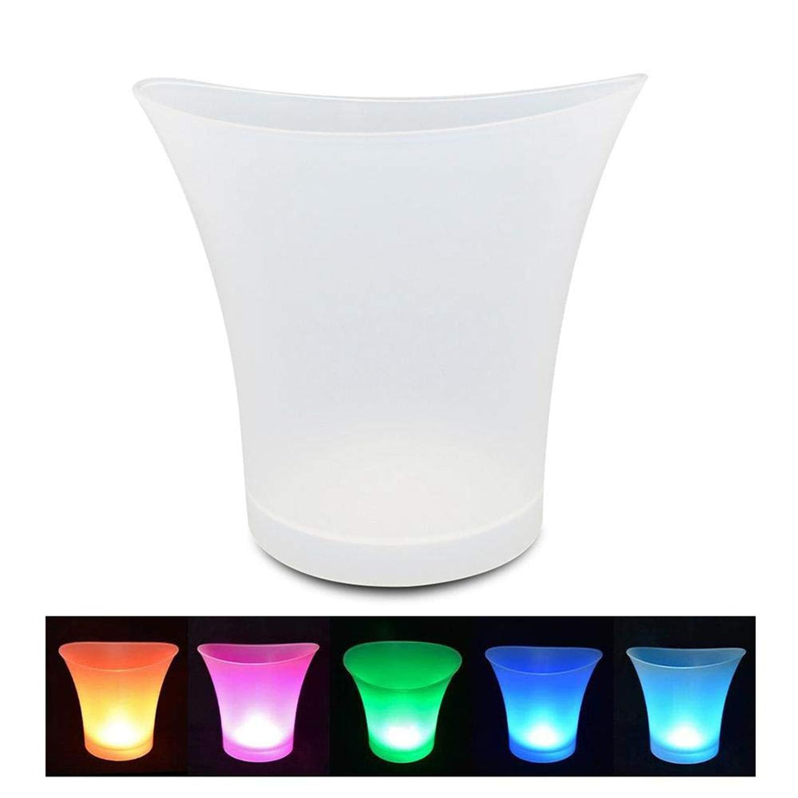 LED Eiskübel, 5L LED Sektkühler mit Multi-Farbwechsel für Party Heim Bar Club Thema, Wasserdichter Getränkebehälter Champagner Wein Bier Getränke Eiskübel - Batteriebetrieben (2 Stück)