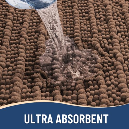 Image of Arotive Luxury Bathroom Rugs 36x24, Extra Soft Thick Absorbent Shaggy Chenille Bath Rugs, Machine Wash Dry, Bath Mats for Bathroom Floor, Tub and Shower, Home Decor Accessories, Mocha