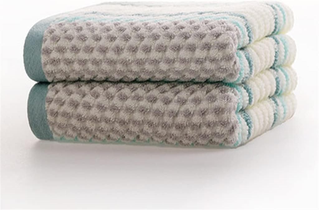 Color Striped Stripes face Towel Thickened Soft Bath Household Beach Hand Non-Fading Towel Set(D)