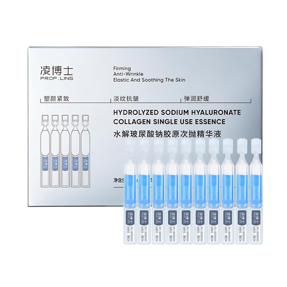 Ultra-Hydrating Facial Essence – Hyaluronic Acid & Collagen Serum, Portable Single-Use Ampoules for Deep Moisture & Firming, Suitable for All Skin Types (1 Box of 10). Ultra-Hydrating Facial Essence – Hyaluronic Acid & Collagen Serum, Portable Single-Use Ampoules for Deep Moisture & Firming, Suitable for All Skin Types (1 Box of 10).