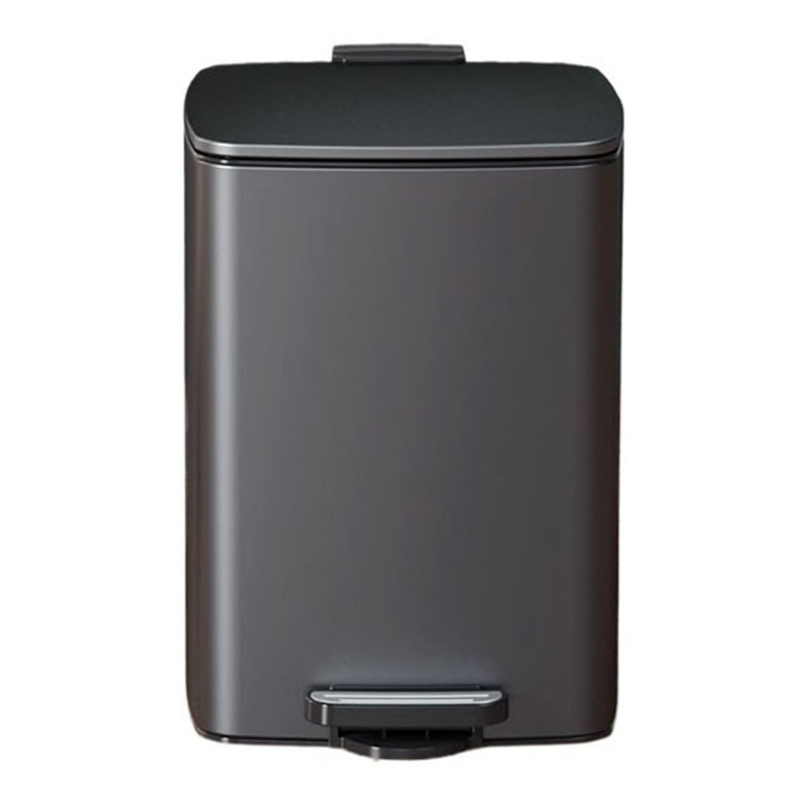 Papelera de Escritorio Bote de Basura de Acero Inoxidable Cepillado de 20/30 litros, Bote de Basura con Pedal Cuadrado con Tapa y Cubos Interiores, Bote de Basura con Escalón de Acero Manos Libres for