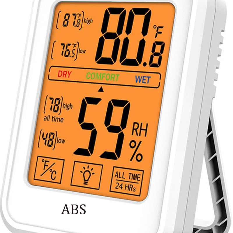 The Multi Functional Indoor Temperature Humidity Meter Can Be Hung or Placed Upright to Record Household Conditions