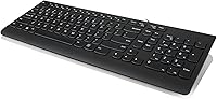 Lenovo 300 Wired USB Keyboard - Ergonomic Full-Size, Adjustable Tilt, Spill-Resistant, Island Keys, Black GX30M39655