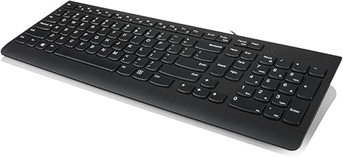 Lenovo 305 Wired USB-C Keyboard with Numeric Keypad, Full Size Keyboard, Slim Design, Black, USB-C Connectivity, Dedicated Function & AI Keys, for Gaming PC, Laptop, Desktop, Tablet, Home Office