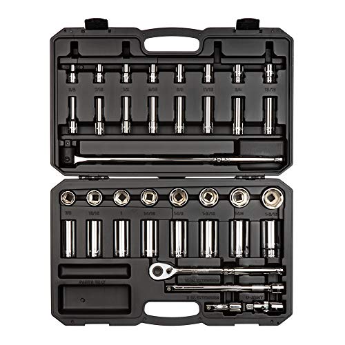 Image of TEKTON 1 /2 Inch Drive 6-Point Socket Ratchet Set, 37-Piece | SKT25101
