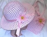 Girls Spring Easter Hat Bag Set Pink Ribbon Daisy Easter Bonnet Dress up Teaparty