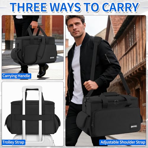 Image of IBVIVIC DJ Cable File Bag with 6 Detachable Dividers High Capacity Gig Cable Bag for Cords,DJ Gear,Sound Instrument and Accessories, Blue