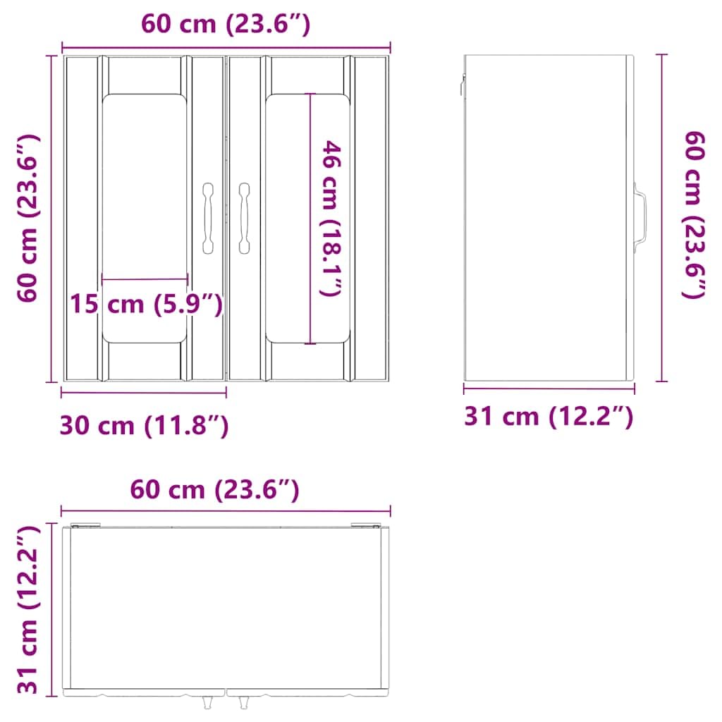 vidaXL Pensile da Cucina con Porta in Vetro Lucca Bianco Truciolato, armadietto pensile Cucina, pensile per Parete Cucina, pensile Cucina a Parete