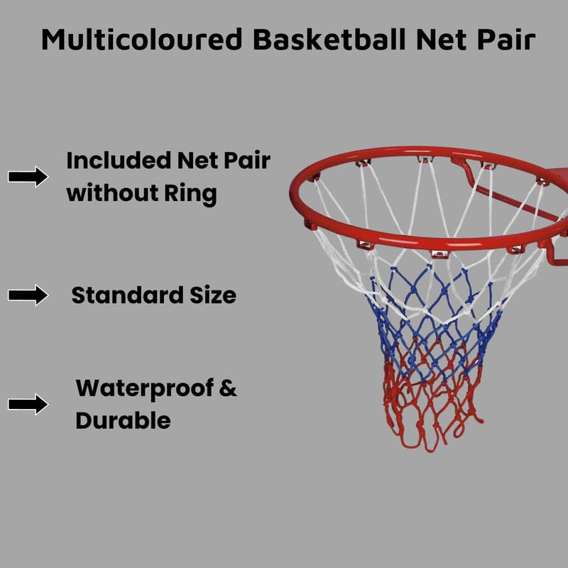 AYWAL Basketball Net Pair | Net for Basketball Playing | Suitable of Basketball Ring (Multicolor) N33 3
