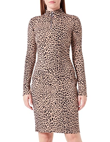 HUGO Damen Ninky Slim-Fit Kleid aus Jacquard mit Leoparden-Print und...