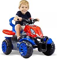 Quadriciclo Infantil 2 em 1, Carrinho de Passeio com Haste e Pedal, Suporte para Pés, Anel de Segurança, Porta Objetos, 51x61x92cm, Para 9 Meses Até 6 Anos, Capacidade 30kg (Menino)