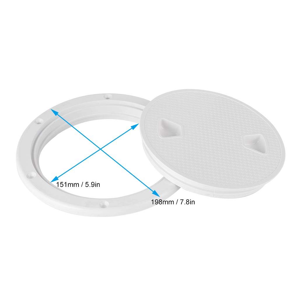 Trappe d'inspection ronde de bateau, Housse de pont arrondie en ABS marin Accessoires pour bateaux de VR(6 pouces)