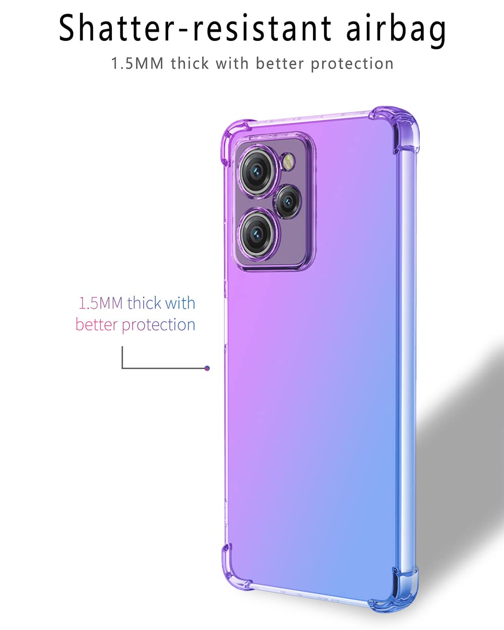 SEAHAI Cover Trasparente Per Xiaomi Poco X5 Pro 5G Con Protezione Schermo Integrata – Antiurto Rigida PC+TPU – Rosso Chiaro - 5