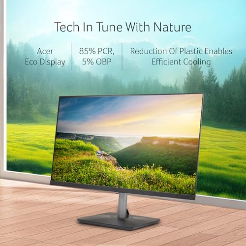 Image of acer RS242Y 23.8 Inch Full HD IPS Ultra-Thin (6.9mm) Backlit LED Monitor I Color Patterned Back Mood Light I Dual Glass Design, Sleek Metal Frame I 1 MS, 120Hz I 1xHDMI 1xVGA I Speakers I Eye Care