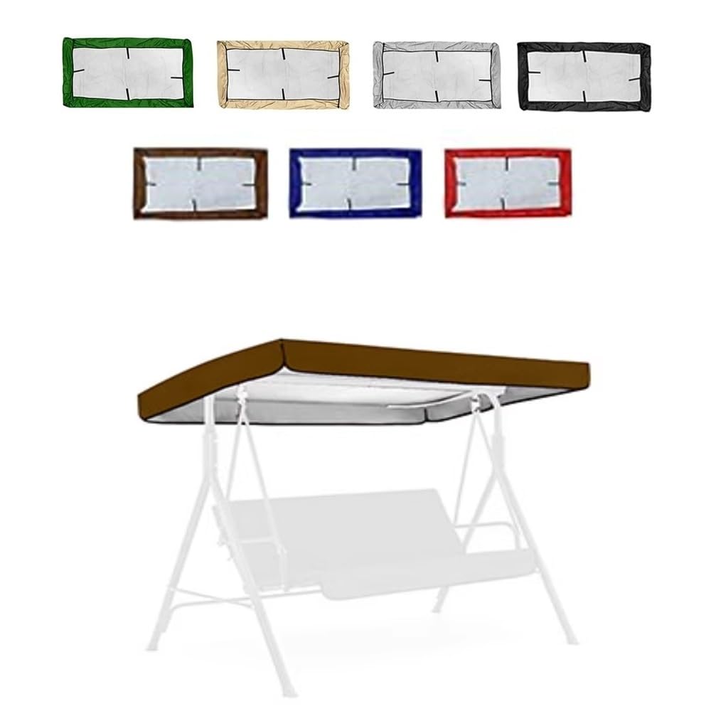 Tenda da Sole di Ricambio per Altalena da Giardino 142 164 190 191 195cm Copertura di Ricambio per Dondolo, Esterno Tettuccio per Dondolo Amaca(Brown,190x132cm/74.8x51.97in)
