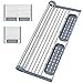 JHNEA Plegable Repisa de Drenaje Escurreplatos, Escurridor Platos Acero Inoxidable, Roll-Up Dish Escurreplatos Fregadero para Muebles de Cocina,con cesto Doble para Cubiertos