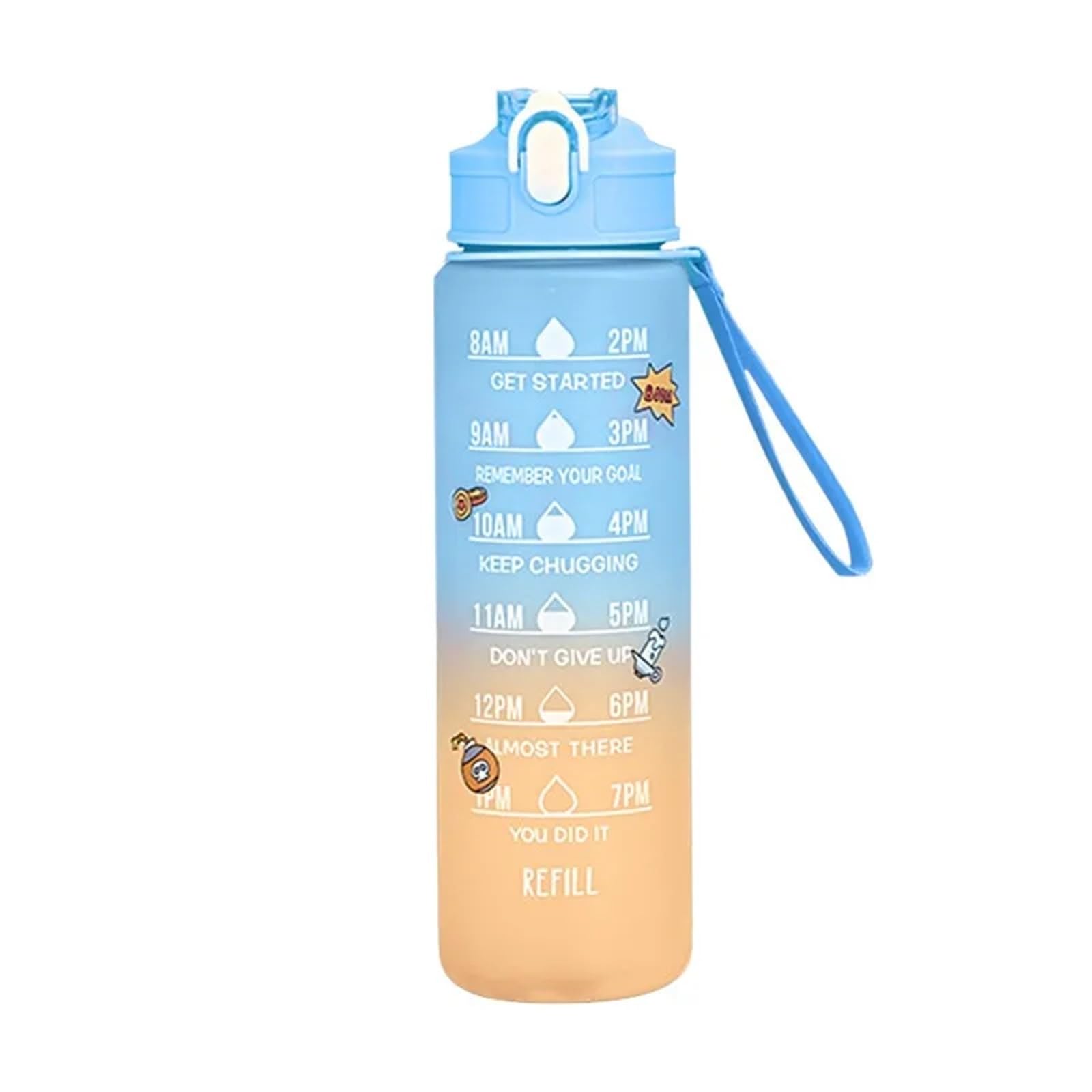 QuxetlRyz Sports Water Bottle High Capacity Water Bottle Drinking Leakproof(Blue)