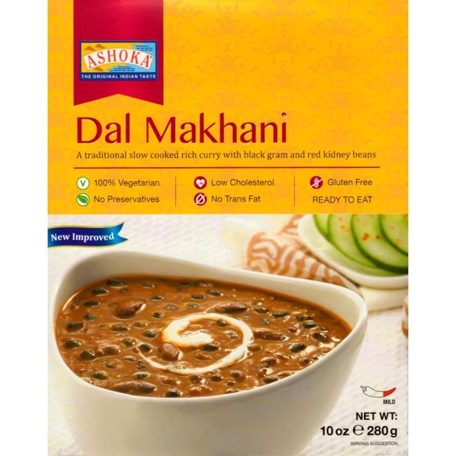 Ashoka Dal Makhani - 280g (Pack of 10) - Authentic Indian Black Lentil Curry | Ready-to-Eat | No Preservatives | Family Pack