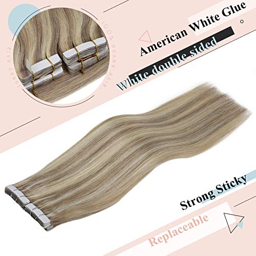 image for Sunny Hair Sunny Ash Blonde Highlight Extensions Tape in,20inch #18/61