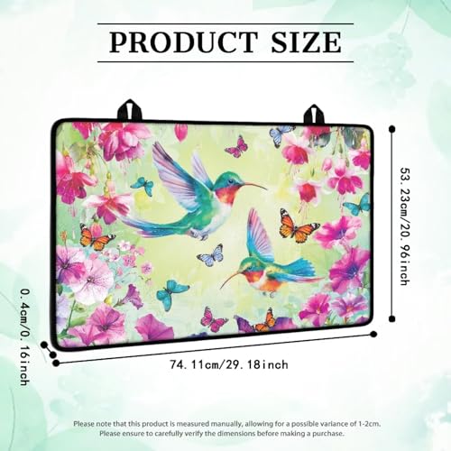 Image of Poceacles Stove Cover for Cooktop, Electric Stovetop Protector Cover Non-skid Multipurpose Induction Electric Stove Burner Mat Easy to Clean, Hummingbird Floral Butterfly Green