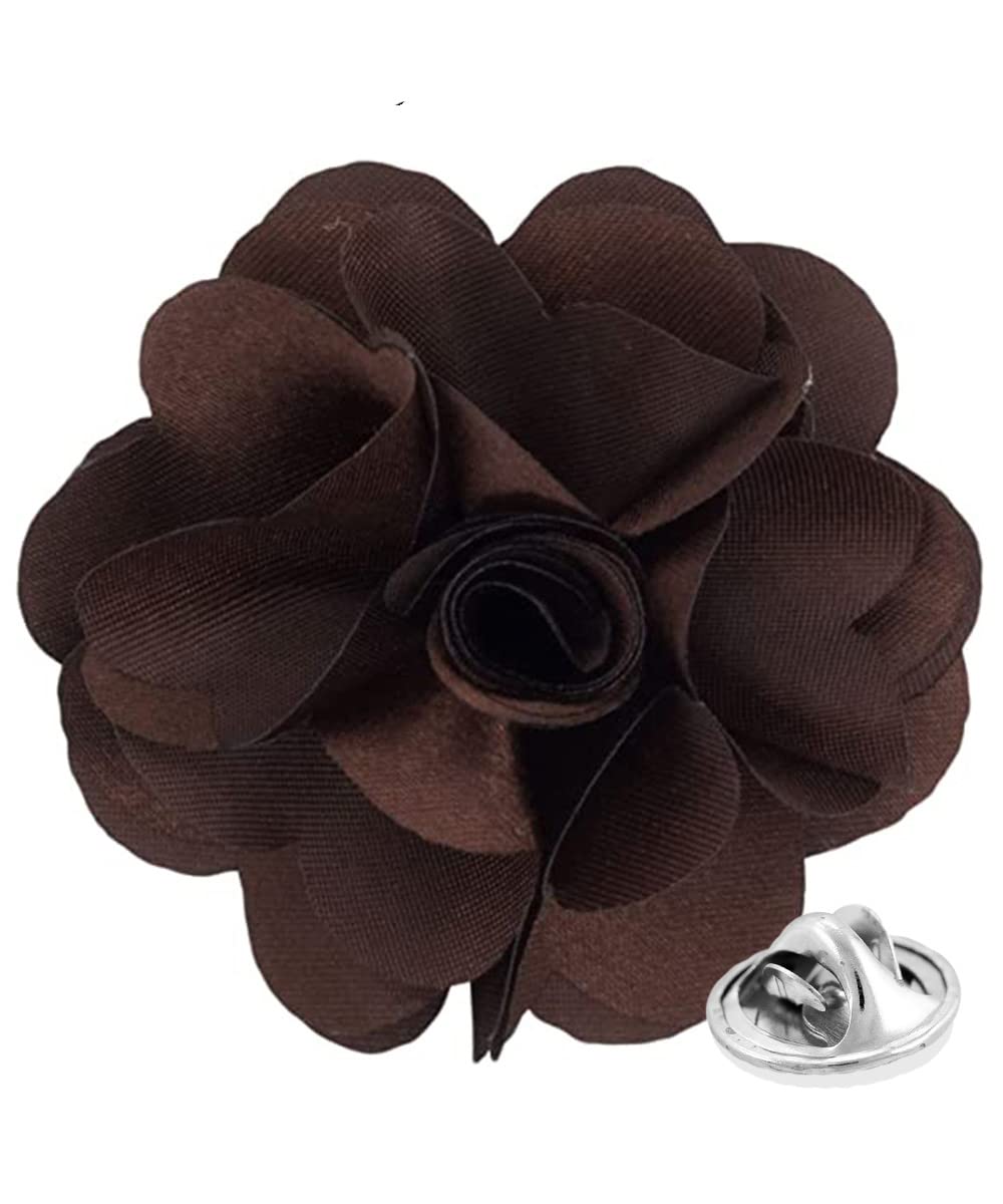 Vittorio Vico Premium Men's Formal Solid Color Flower Lapel Pin - Boutonniere for Men, Brooch Pin