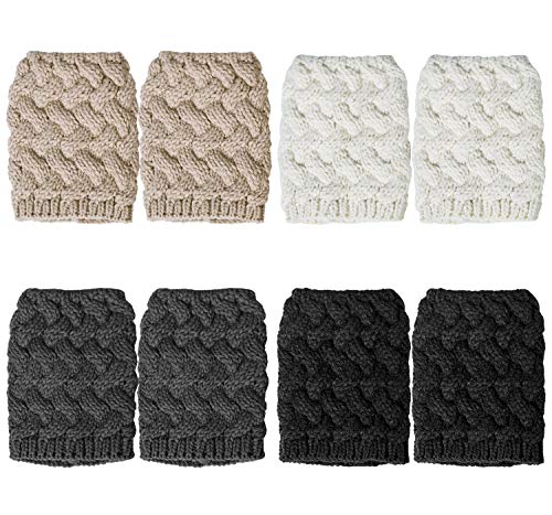 Loritta Womens Boot Socks Winter Warm Crochet Knitted Boot Cuffs Topper Socks Short Leg Warmers Gifts2