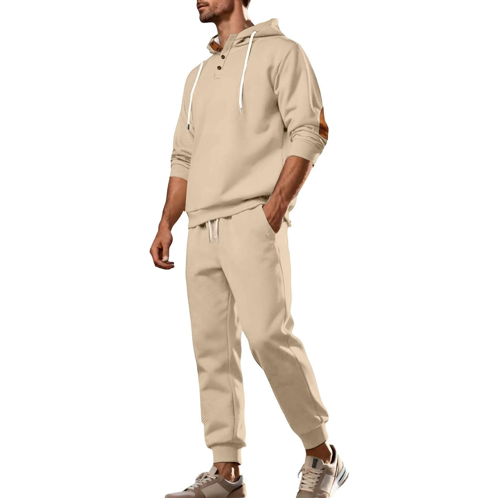 Tuta Uomo Estiva Casual Completo Uomo Elegante Felpa Con Cappuccio Coulisse E Pantaloni Con Tasche Tinta Unita Comodo Traspirante 2 Pezzi Set Completo Estivo Tute Sportivo Per Attività All'Aperto