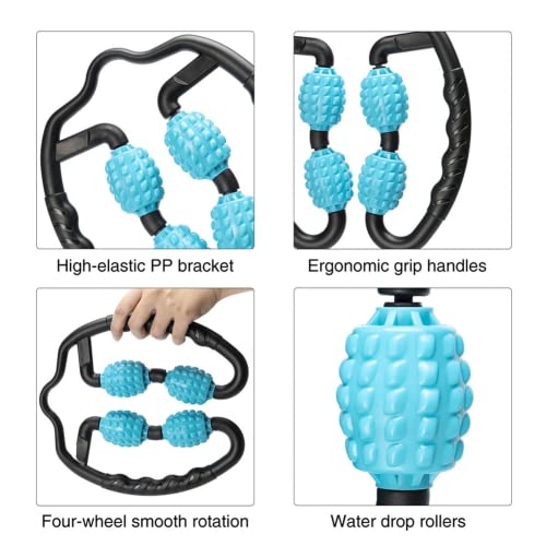 Massageroller U-vorm triggerpunt voor arm been nek spierweefsel fitness gym yoga pilates sport 4 wielen blokken yoga… - Image 6