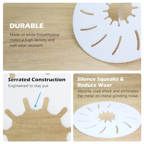 Image of 5th Wheel Hitch Lube Plate 12 Inch White (2 Pack) - RV Camper Trailer Kingpin Friction Pad - No Grease Needed, Silences Squeaks & Protects Hitch Head - Universal Fit