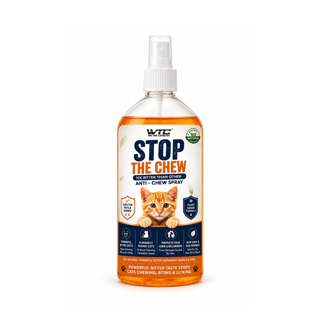 WTC Stop The Chew 500 ML Spray for Indoor and Outdoor Use, Cat Repellent Spray for Furniture, No Scratch Spray for Cats, Anti-Scratch Cat Training Spray | Protects Your Home & Belongings-image-1