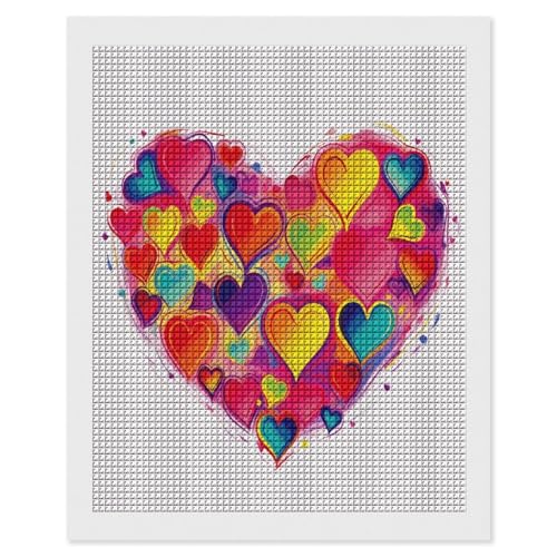 Peinture diamant anti-stress pour débutant kit complet carrés 5D cœur coloré