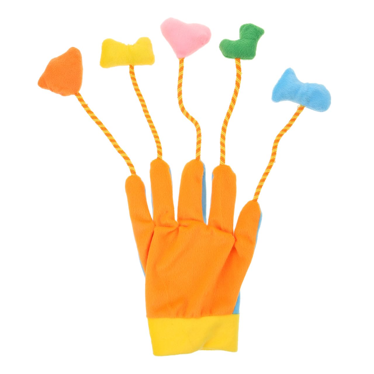 balacoo Five-Fingers Cat Teaser Glove Interactive Plush Toy with Built-in Bell for Indoor Cat Play and Exercise