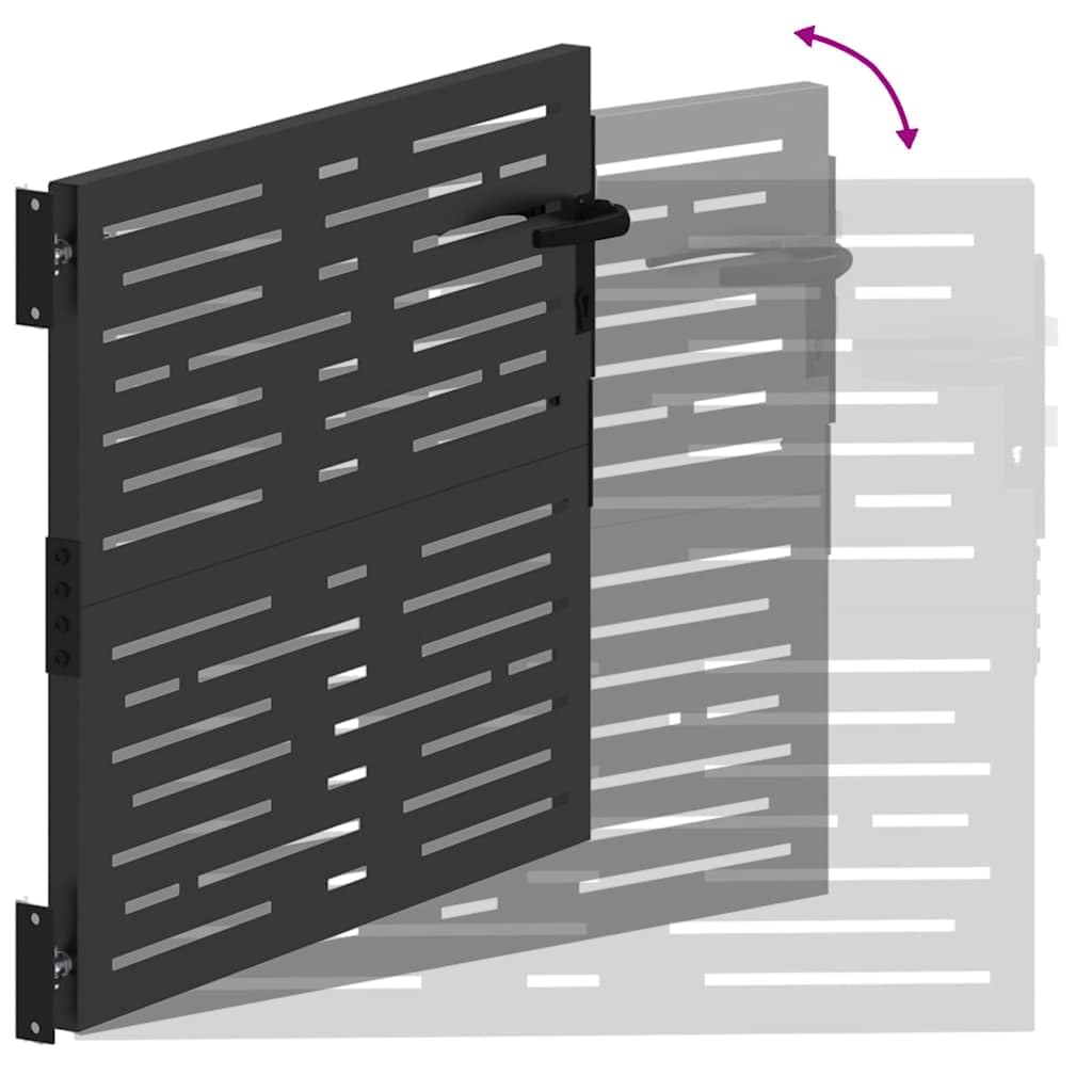 vidaXL Puerta de jardín Negro 85 x 100 cm, diseño Rectangular Moderno, Duradera y Segura