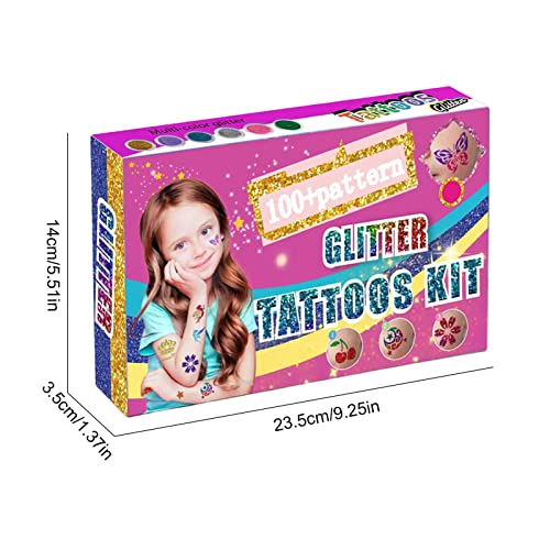 Kit Glitter Temporário - 35 cores brilhantes e 6 cores fluorescentes,Kit de impressão corporal tempo