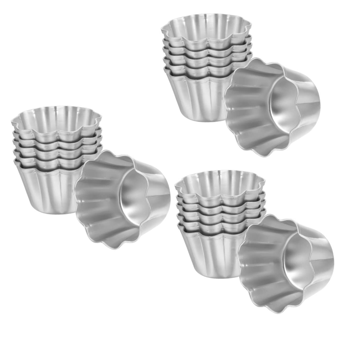 DOITOOL 18pièces Moules à Pudding Aluminium Moules Antiadhésifs Pour Muffins Et Mini Gâteaux Pour Pâtisserie Maison Et Desserts Variés