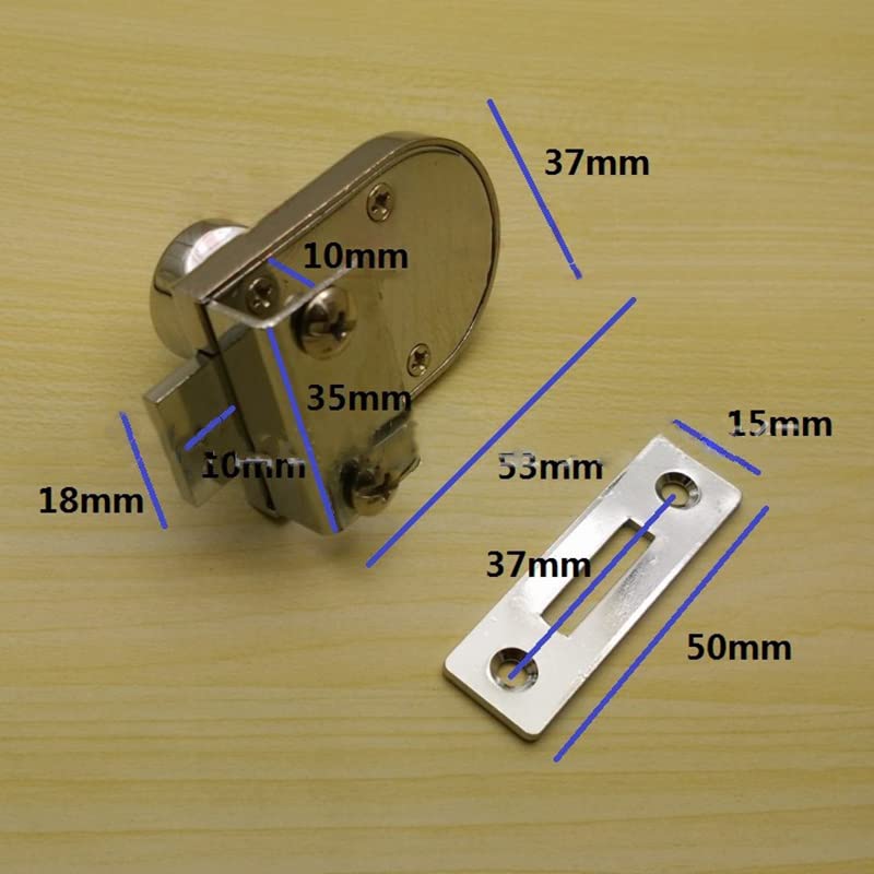 Lot De 2 Serrures De Porte En Verre Pour Armoire - Double