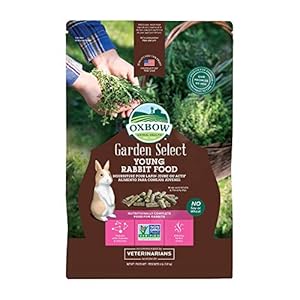 Oxbow Animal Health Garden Select Young Rabbit Food, Garden-Inspired Recipe for Young Rabbits, No Soy or Wheat, Non-GMO, Made in The USA, 4 Pound Bag