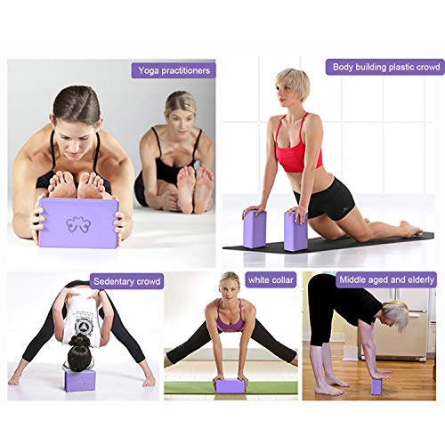 Yoga Blocks 2 Pack for Women Home Yoga Beginners Practices Class Studio Accessories,Pilates, Meditation,High Density EVA Non-Slip Surface Soft and Light (Yellow)