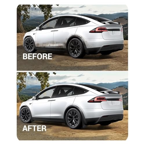 Protege tu Tesla Model X Plaid con guardabarros premium todo clima 4