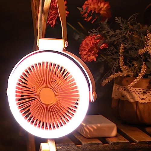 Ventilador de camping de 7 pulgadas con luz nocturna colgante para combatir el calor interior 6